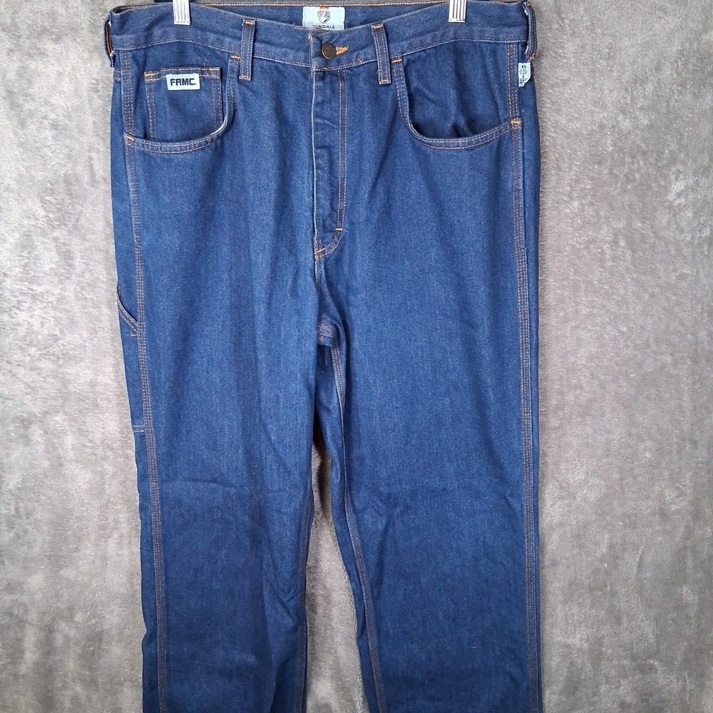 Tyndale FR Jeans Mens 36x34 Dark Wash Flame Resistant Work Utility Denim Cat 2